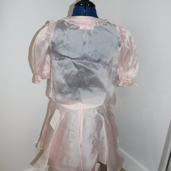 Selkie Pink The Silk Satin Paper Doll Blouse & Skirt Set - Picture 2 of 4